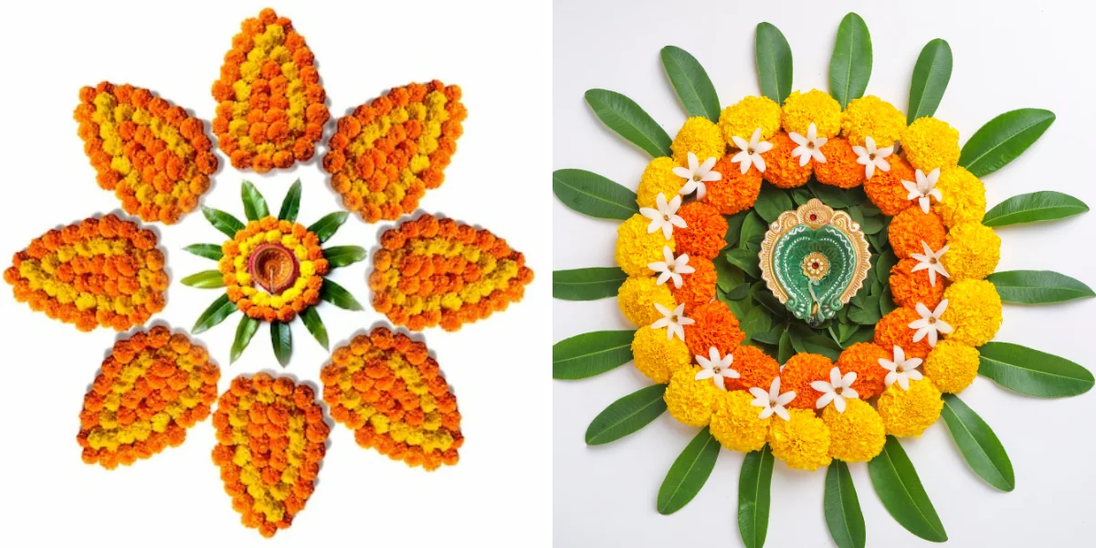 Flowers and Leaves Rangoli