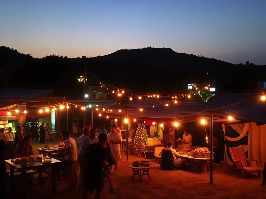 Outdoor evening market festival Goa