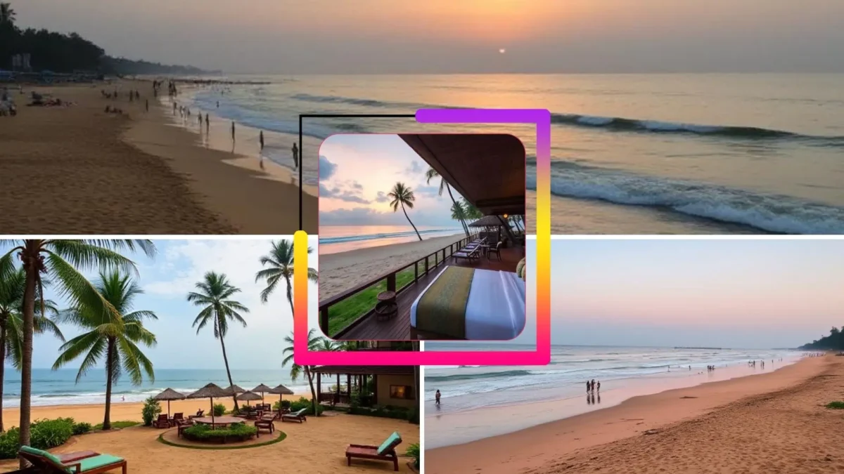 Scenic Goa beach sunset view