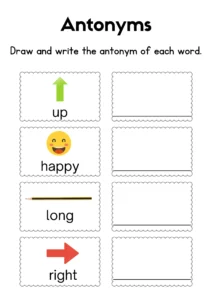 Colorful Illustrative Antonyms English