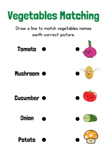 Colorful Illustrative Vegetables Matching