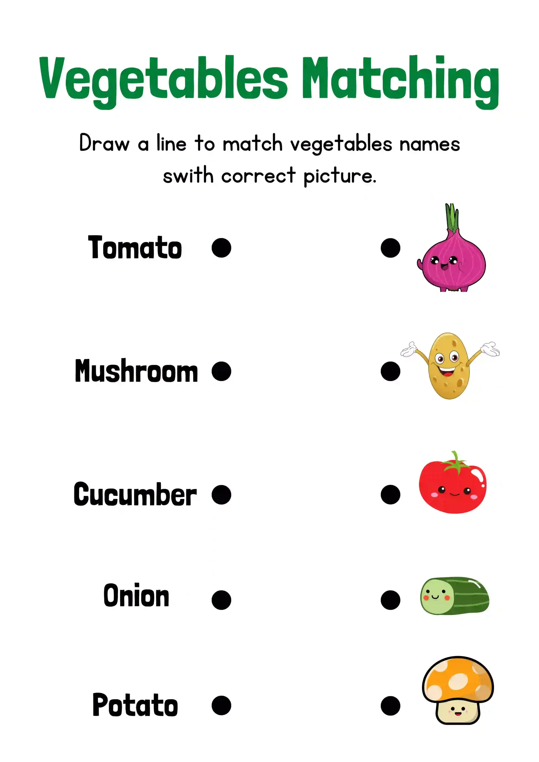 Colorful Illustrative Vegetables Matching