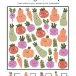 Count Fruits And Vegetables And Fill In The Circle