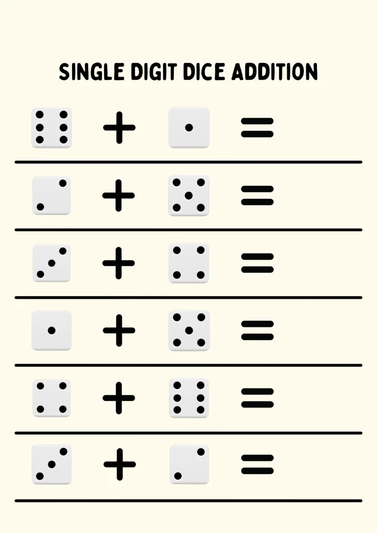 Dice Digit Addition Add Given Dice Digits