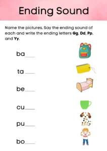 Ending Sound Final Sound Illustrative English