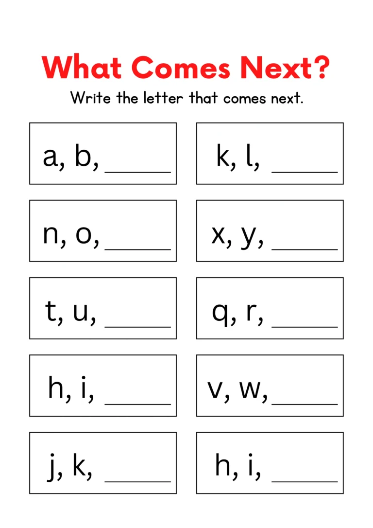 Fill In The Missing Lowercase Letters