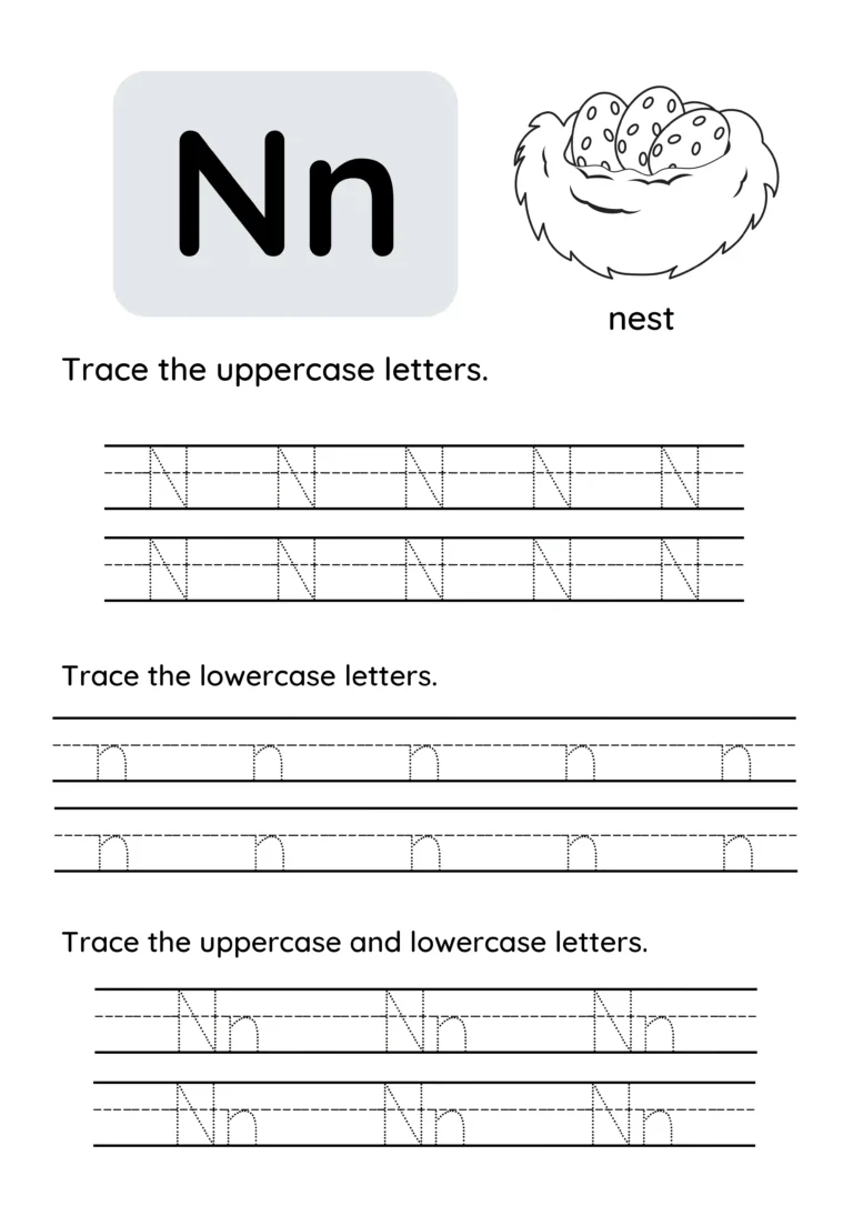 Letter Tracing_ Trace The Letter N