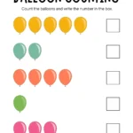 Maths Worksheet Count the balloons and write the number