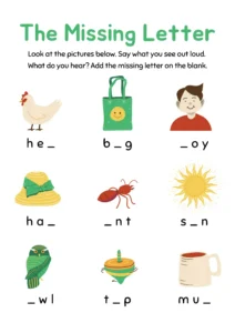 Missing Letter Fill In The Missing Letter To Complete The Word