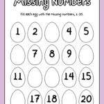 Missing Numbers Worksheet Find Missing Nember And Fill The Egg