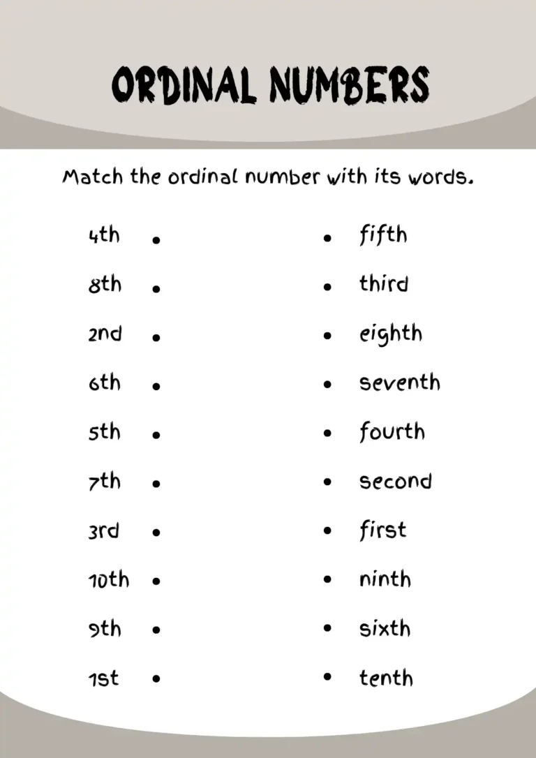 Ordinal-Numbers-Worksheet-Match-the-ordinal-number-words