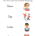 Pastel Cartoon Verb Match English