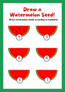 Red and Green Playful Watermelon Seed Counting