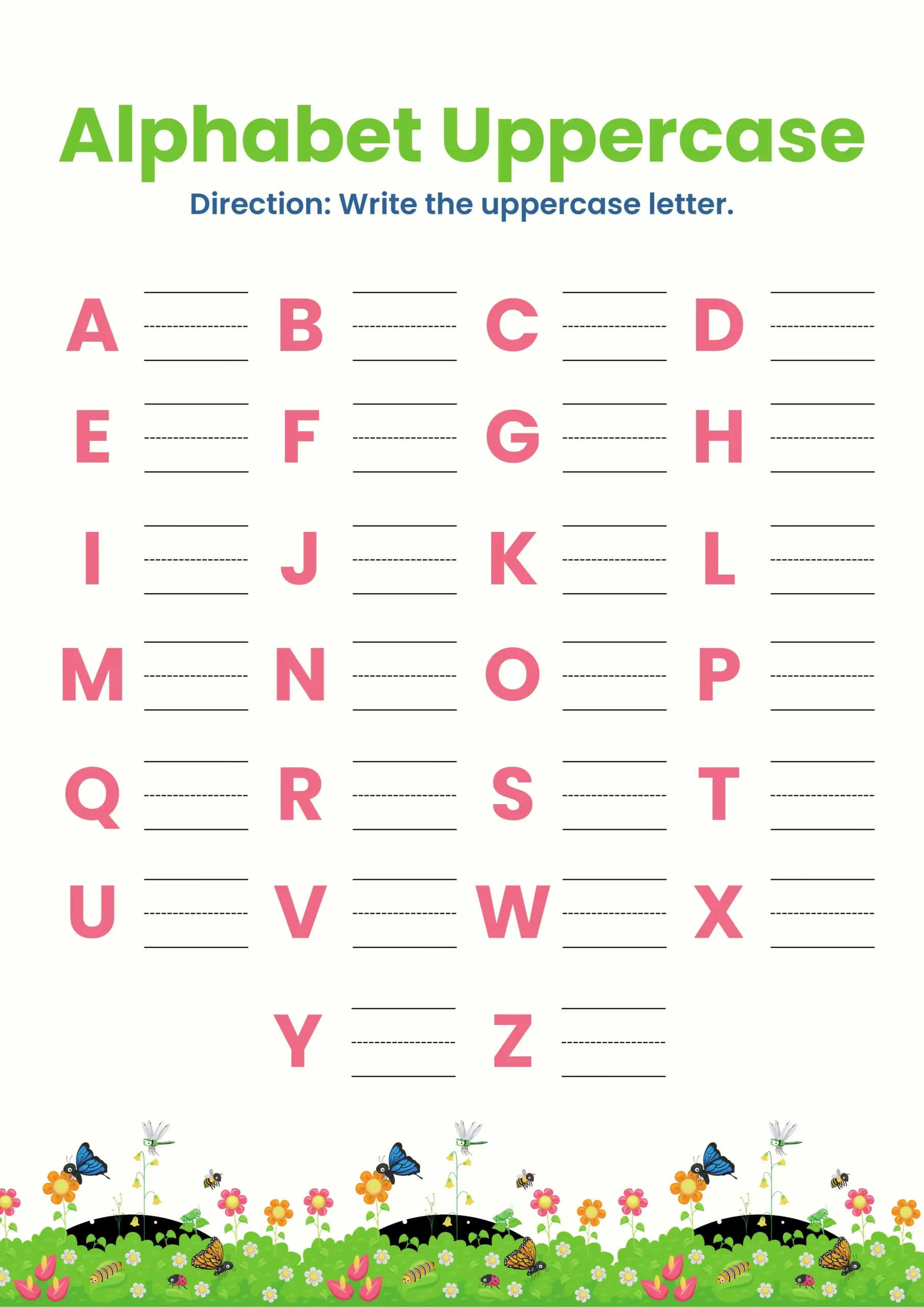 Write Uppercase Kinder Writing